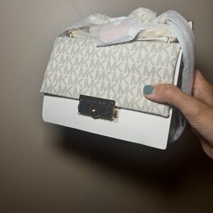 Michael Kors Cream Monogram Crossbody Bag
